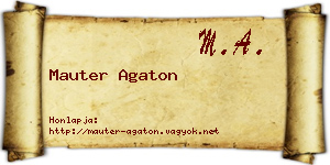 Mauter Agaton névjegykártya